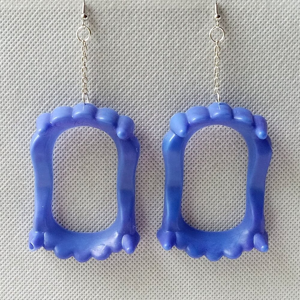 Weird Purple Vampire Teeth Earrings